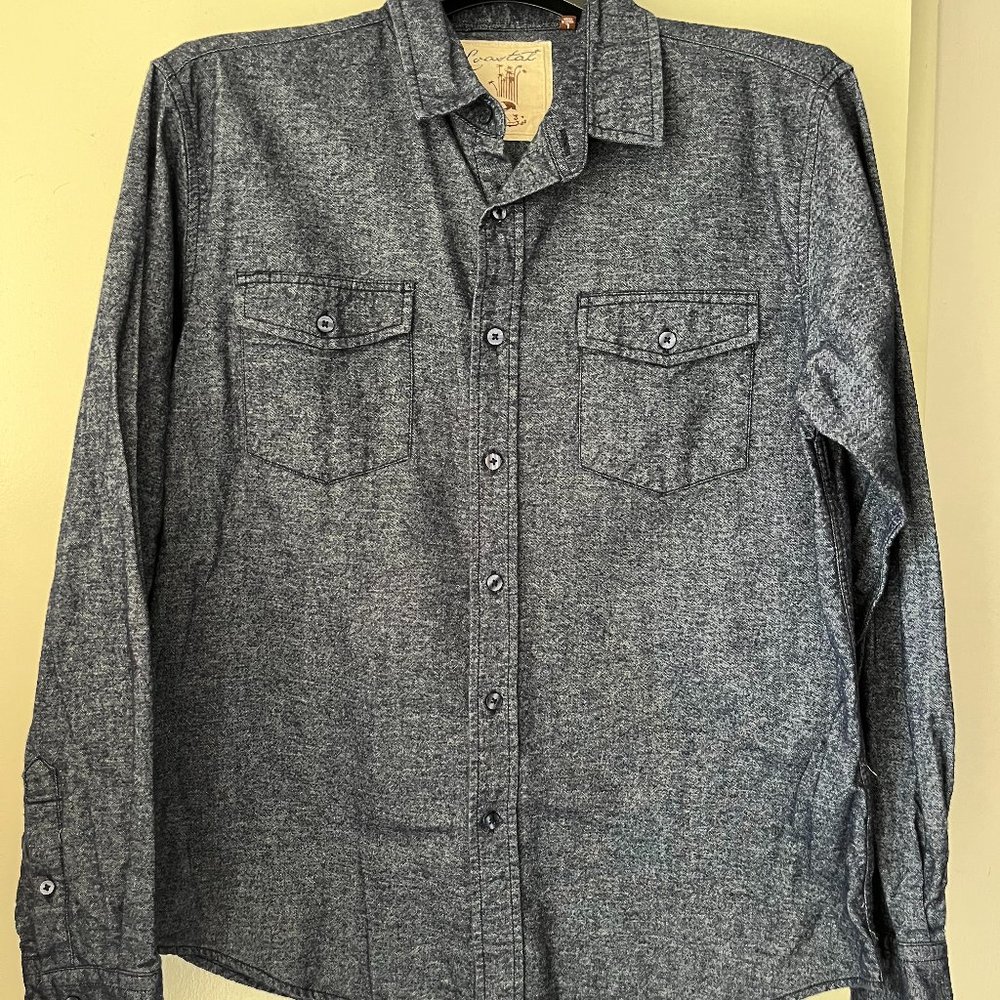 Coastal Clothing denim look long sleeve Button up shirt sz L men's